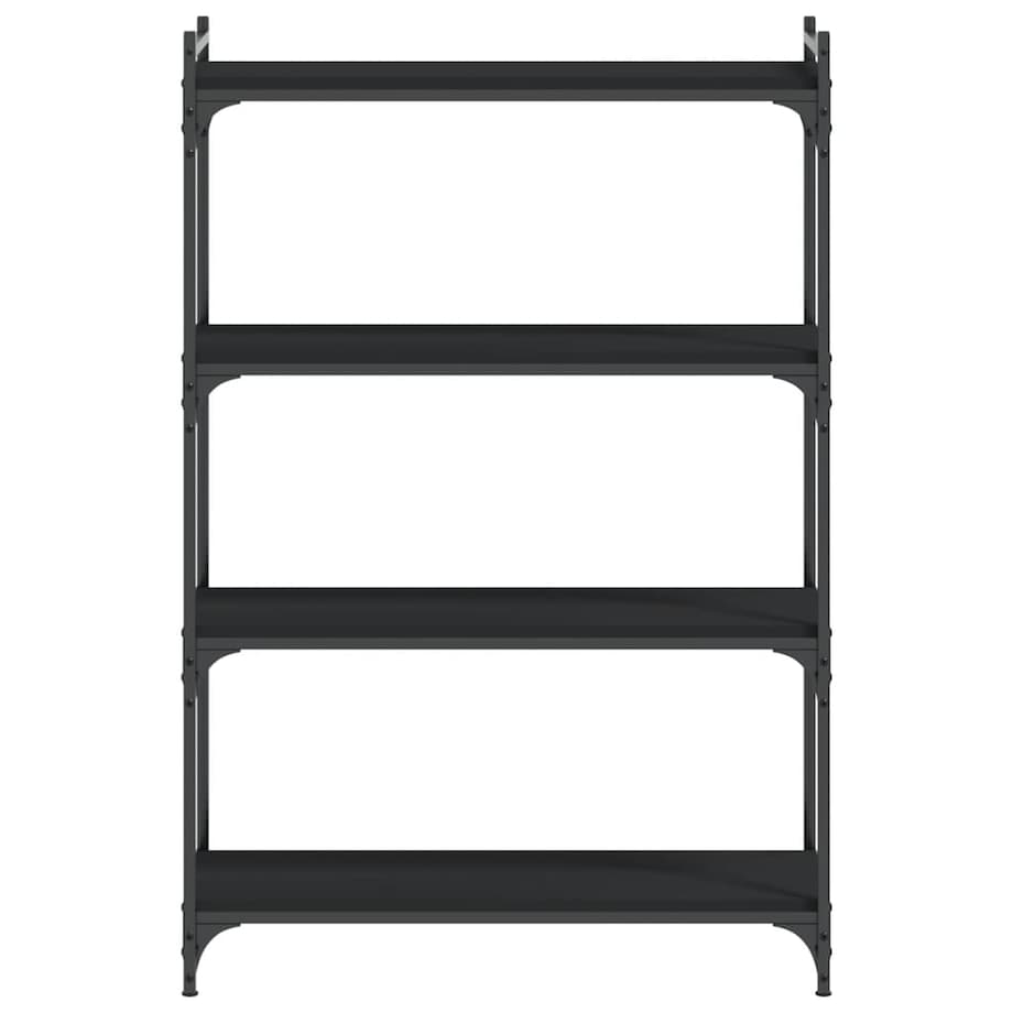 vidaXL 4-poziomowy regał na książki, czarny, 80x30x120 cm