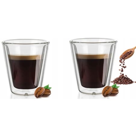 SZKLANKI TERMICZNE bez ucha podwójna ścianka 70 ml espresso MAŁA KAWA 2szt