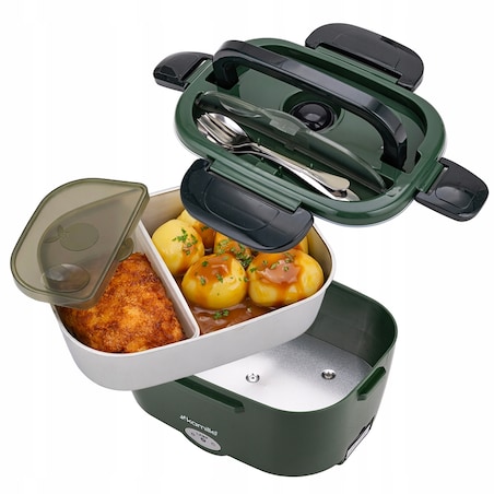 Elektryczny lunch box termos obiadowy samochodowy podgrzewany śniadaniówka do auta 1.5L KAMILLE