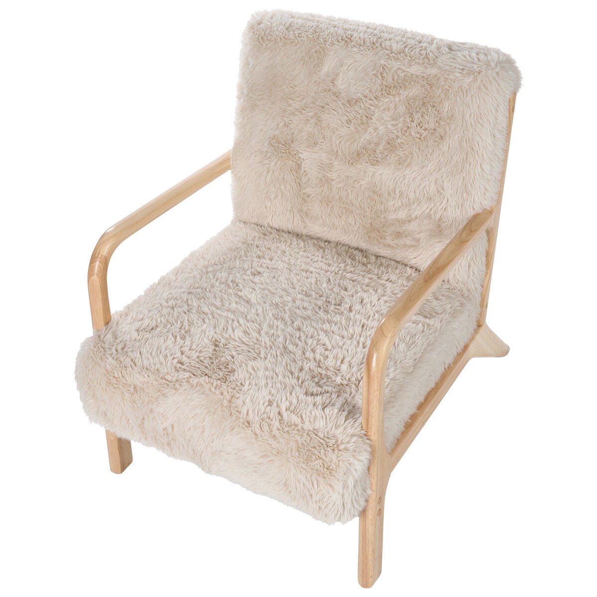 Fotel SKOVDE Sztuczne futro Jasnobeżowy