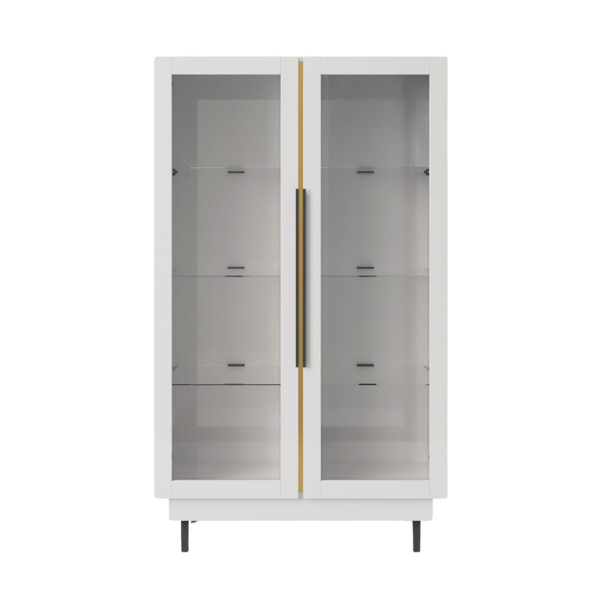 Elegancka biała witryna Dancan ARTEMISA ze złotymi dodatkami / szer. 100 cm
