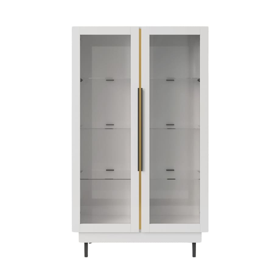 Elegancka biała witryna Dancan ARTEMISA ze złotymi dodatkami / szer. 100 cm