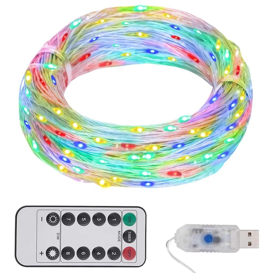 vidaXL Lampki LED, 300 diod, kolorowe, 30 m