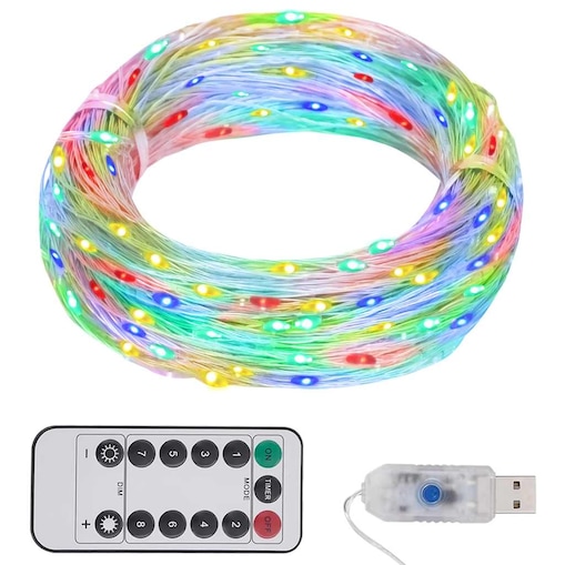 vidaXL Lampki LED, 300 diod, kolorowe, 30 m