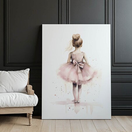 Różowa Balerina – Tańcząca Księżniczka, 50x70 cm, bez ramy, płótno premium na blejtramie