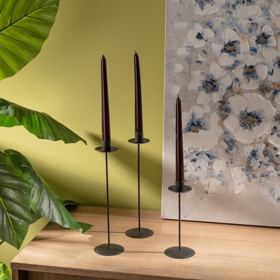 Komplet świeczników Methody 3szt., 8 x 8 x 30 cm