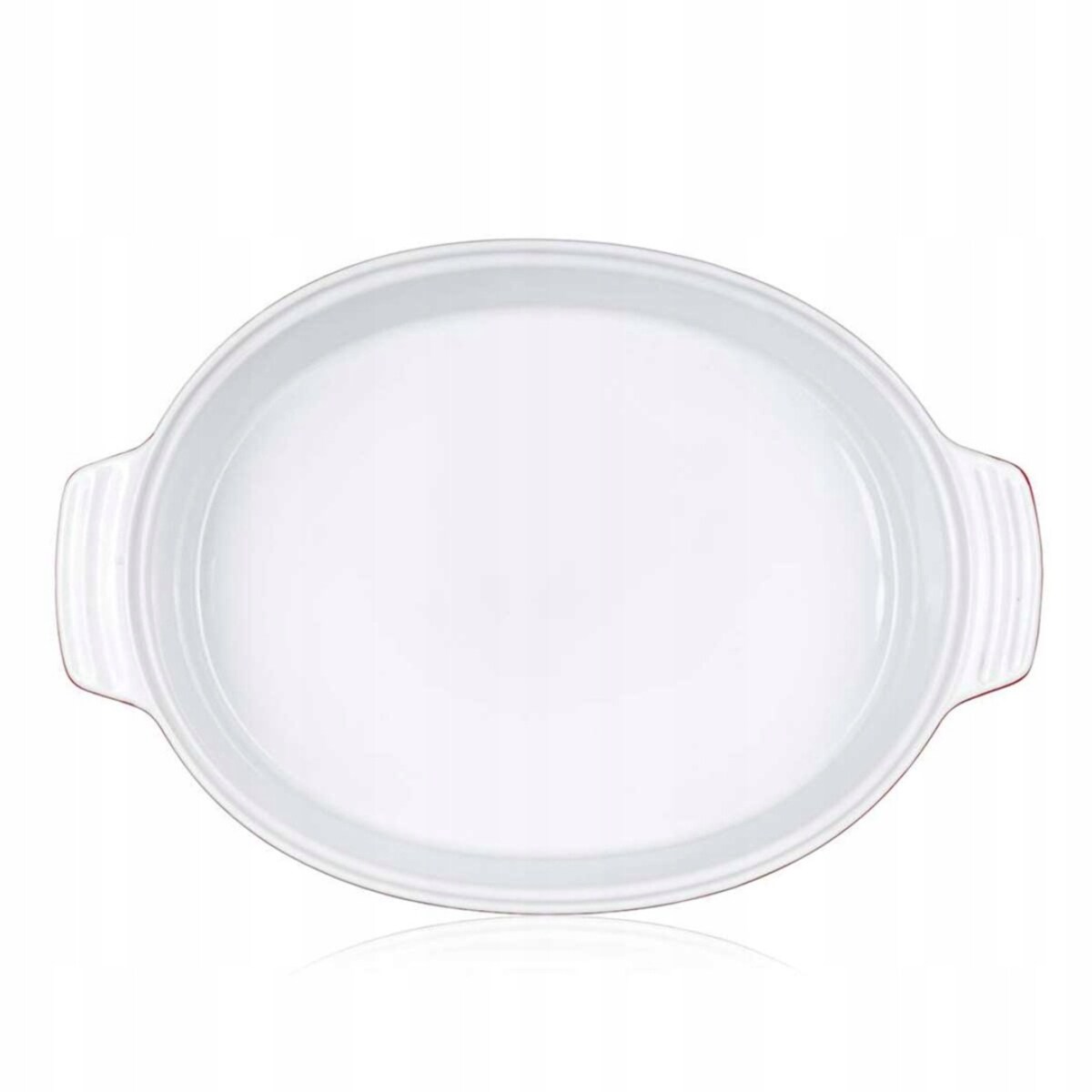 BRYTFANNA CERAMICZNA Z POKRYWĄ DO ZAPIEKANIA 3,6L naczynie owalne czerwone