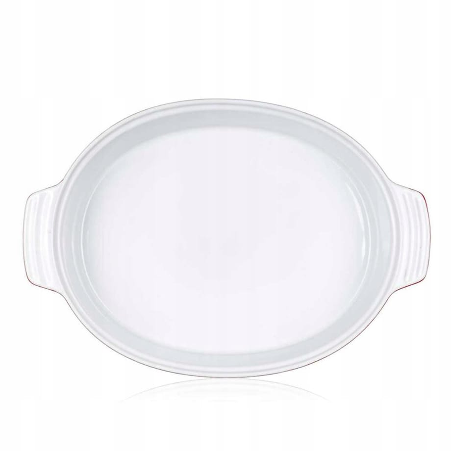 BRYTFANNA CERAMICZNA Z POKRYWĄ DO ZAPIEKANIA 3,6L naczynie owalne czerwone