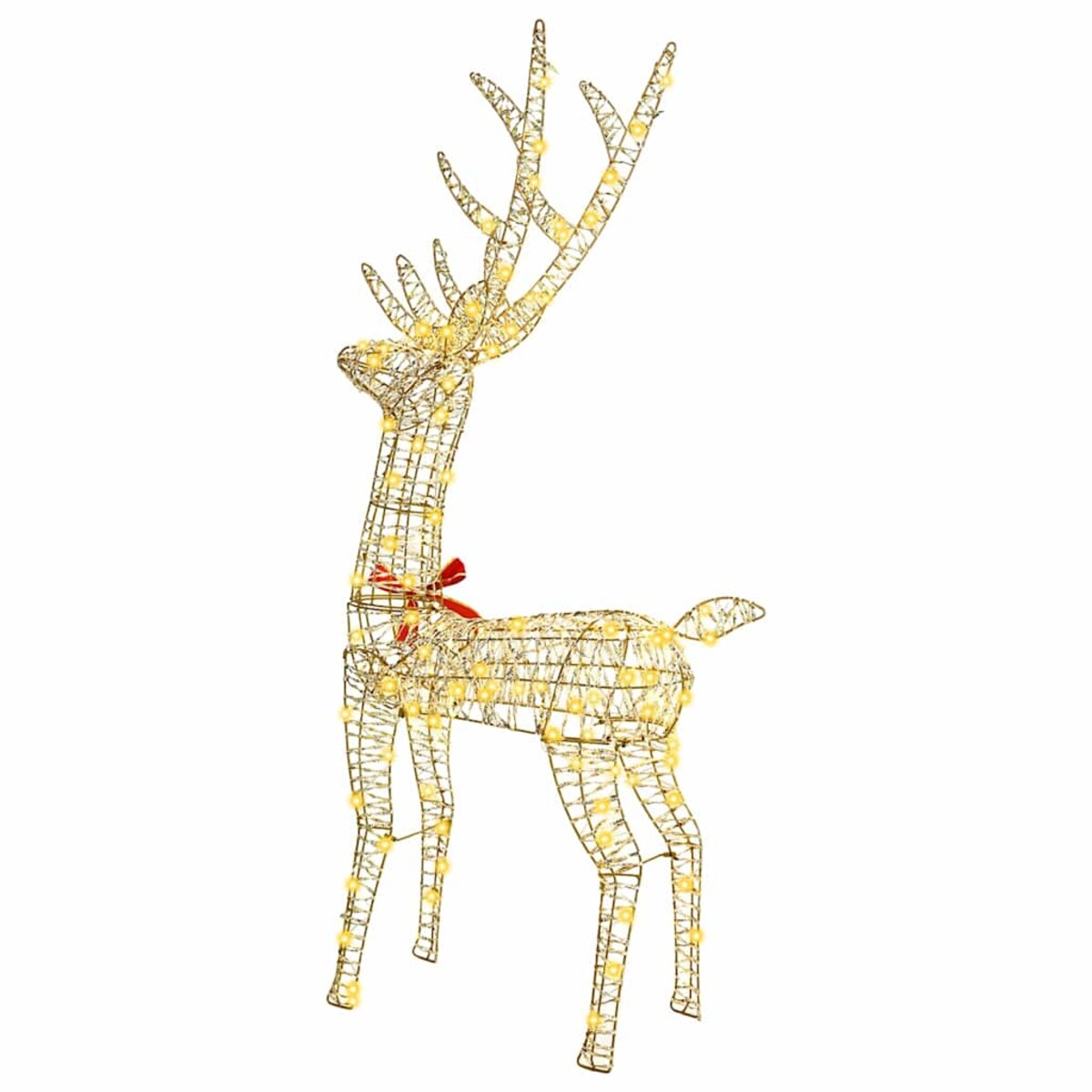 vidaXL 3D Renifer z 140 diodami LED Ciepła biel 128 cm PET