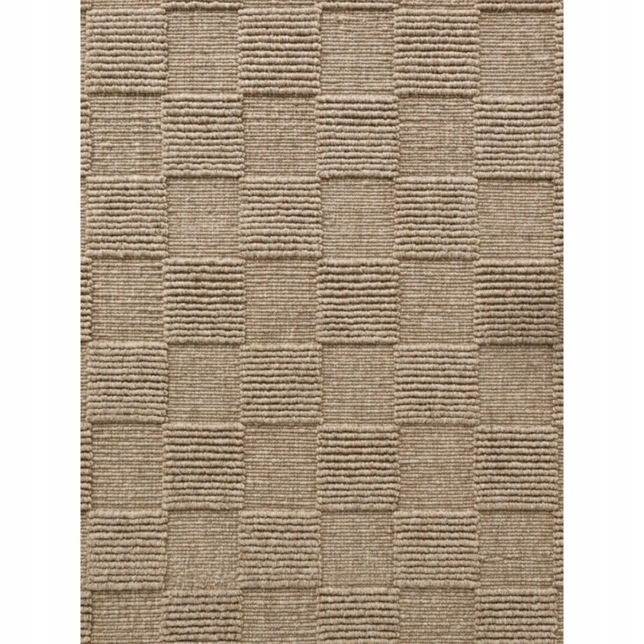 Dywan wełniany do salonu 120x170cm, karmelowy nowoczesny wzór 3D