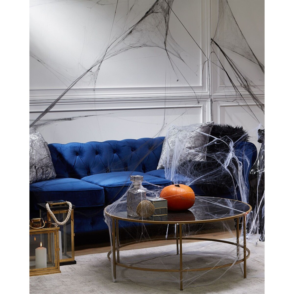 Lampion szklany 41 cm mosiężny BORNEO