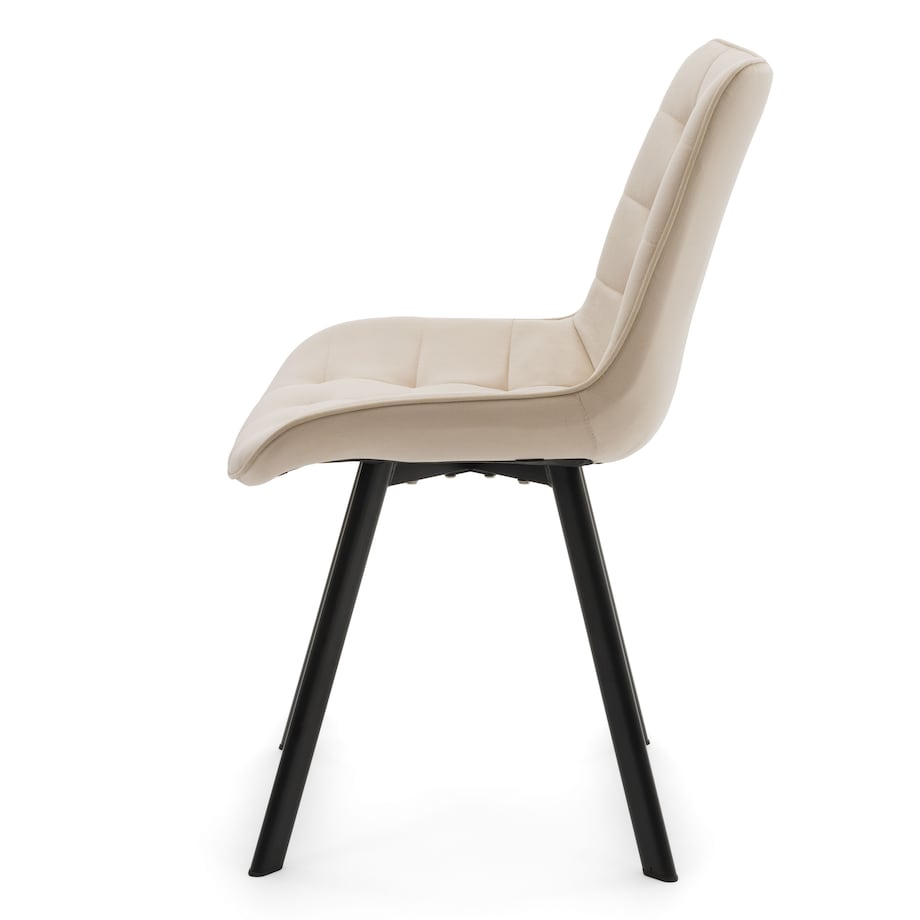 KRZESŁO TAPICEROWANE WELUROWE DO SALONU JADALNI GLAMOUR BEŻOWE TORI