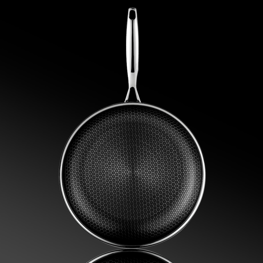 Profesjonalna patelnia ceramiczna Kanso 28 cm z pokrywką Plaster miodu Na indukcje Na gaz Nierdzewna