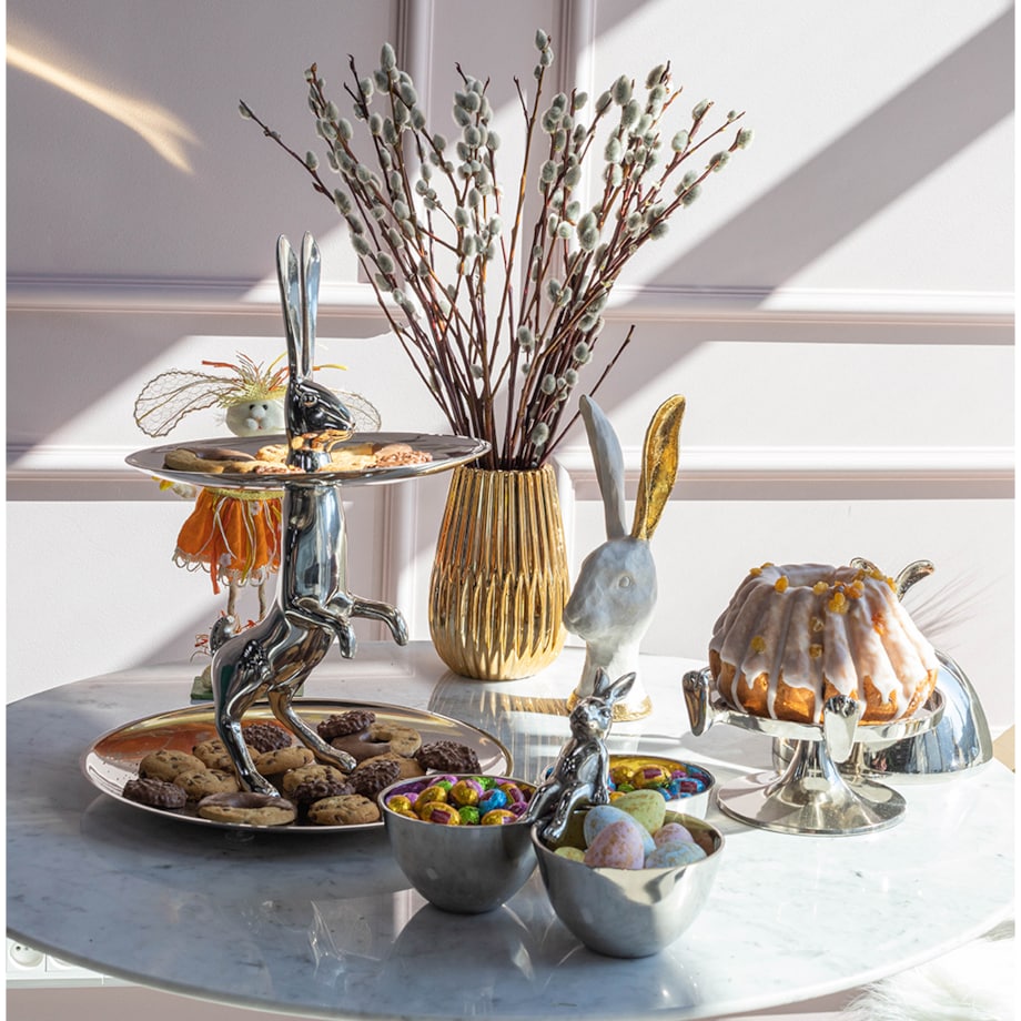 KARE patera / etażerka BUNNY srebrna