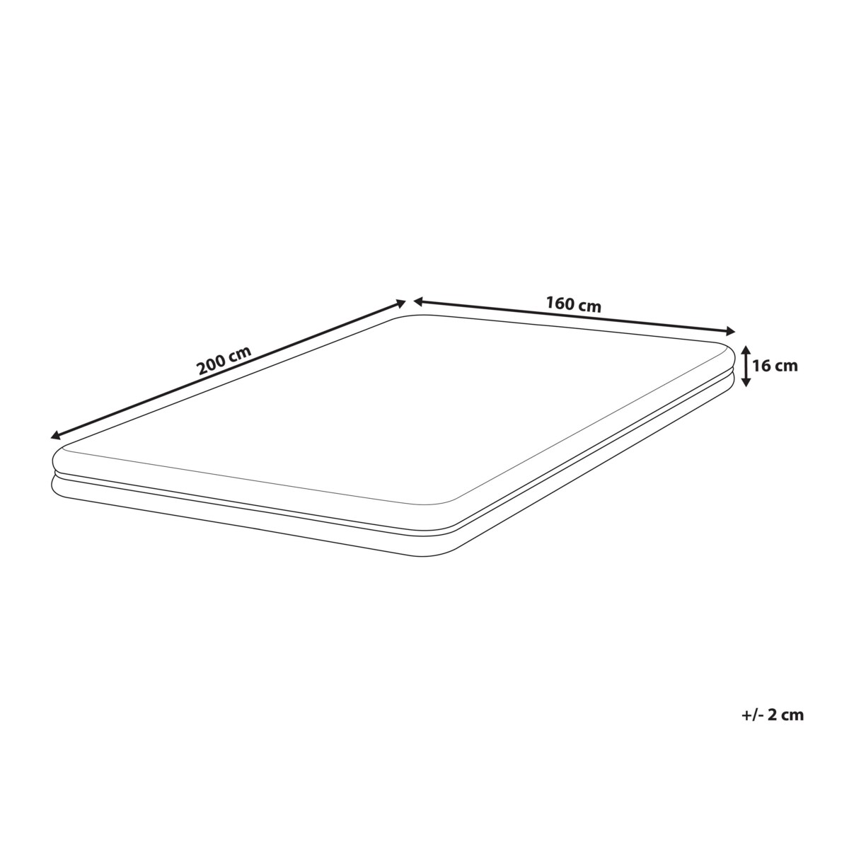 Materac piankowy zdejmowany pokrowiec 160 x 200 cm ENCHANT