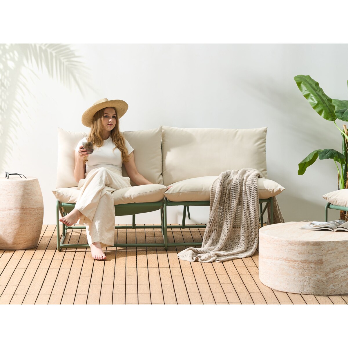 Zestaw ogrodowy dla 3 osób PICO Metal Zielony