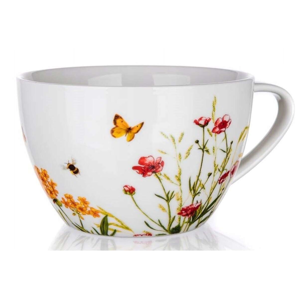 KUBEK ceramiczny KWIATY łąka 550 ml na herbatę prezent święta mamy babci