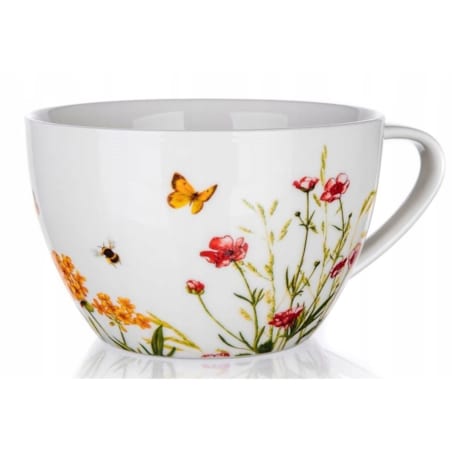 KUBEK ceramiczny KWIATY łąka 550 ml na herbatę prezent święta mamy babci