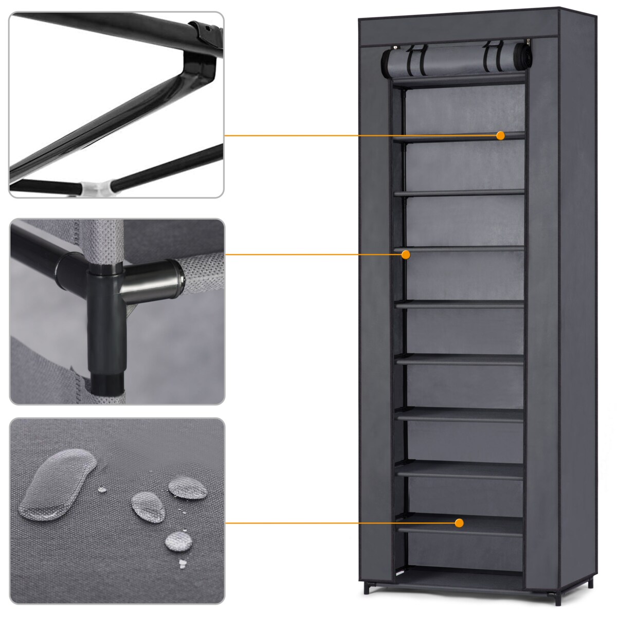 Szafa tekstylna regał na buty duża 10 półek Massido