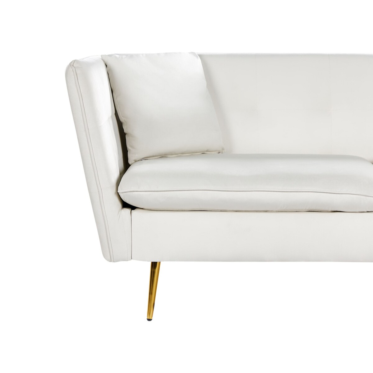 Sofa 3-osobowa welurowa biała FREDERICA