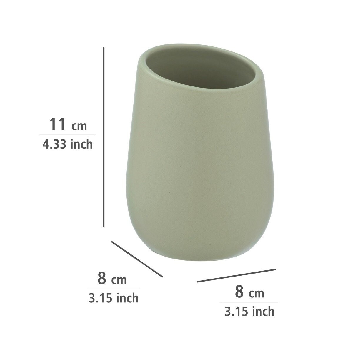 Kubek ceramiczny na szczoteczki BADI, WENKO, kolor zielony