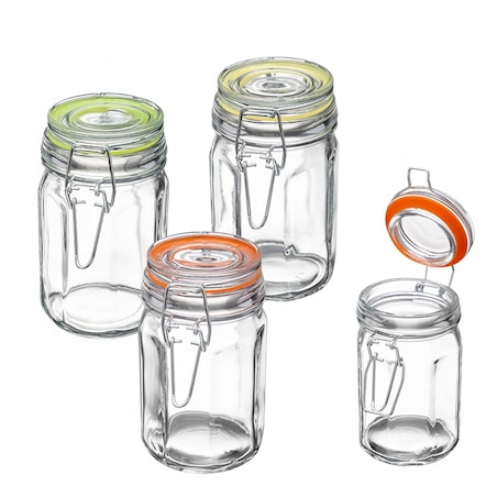 SZKLANY POJEMNIK mały słoik NA KLIPS 12 x 260 ml
