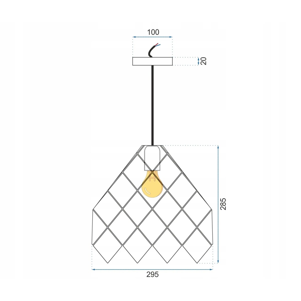 Lampa Sufitowa Wisząca App339-1Cp Zielona