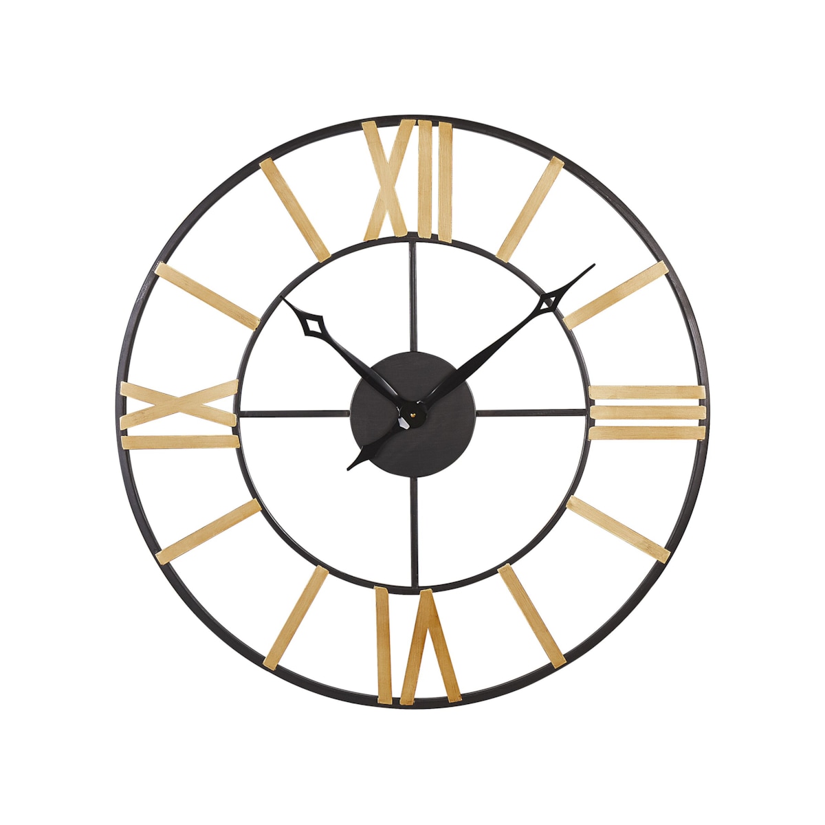 Zegar ścienny ø 80 cm czarny ze złotym VALSOT