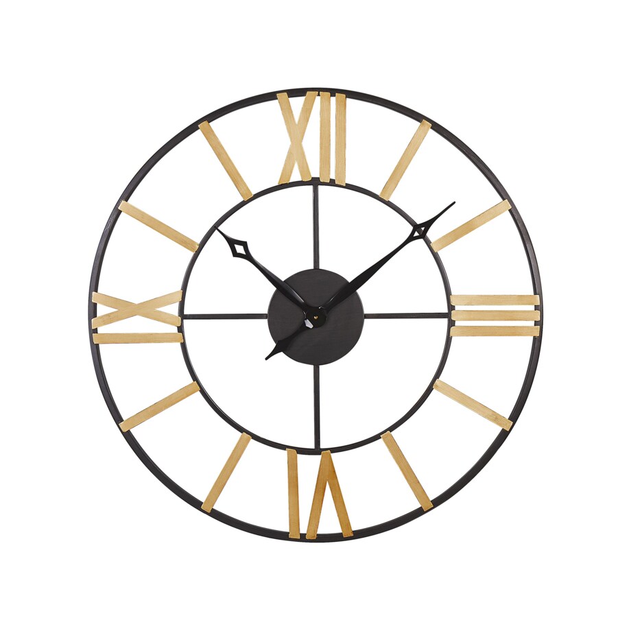 Zegar ścienny ø 80 cm czarny ze złotym VALSOT