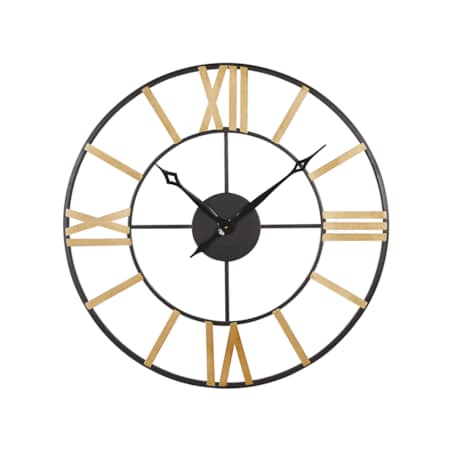 Zegar ścienny ø 80 cm czarny ze złotym VALSOT