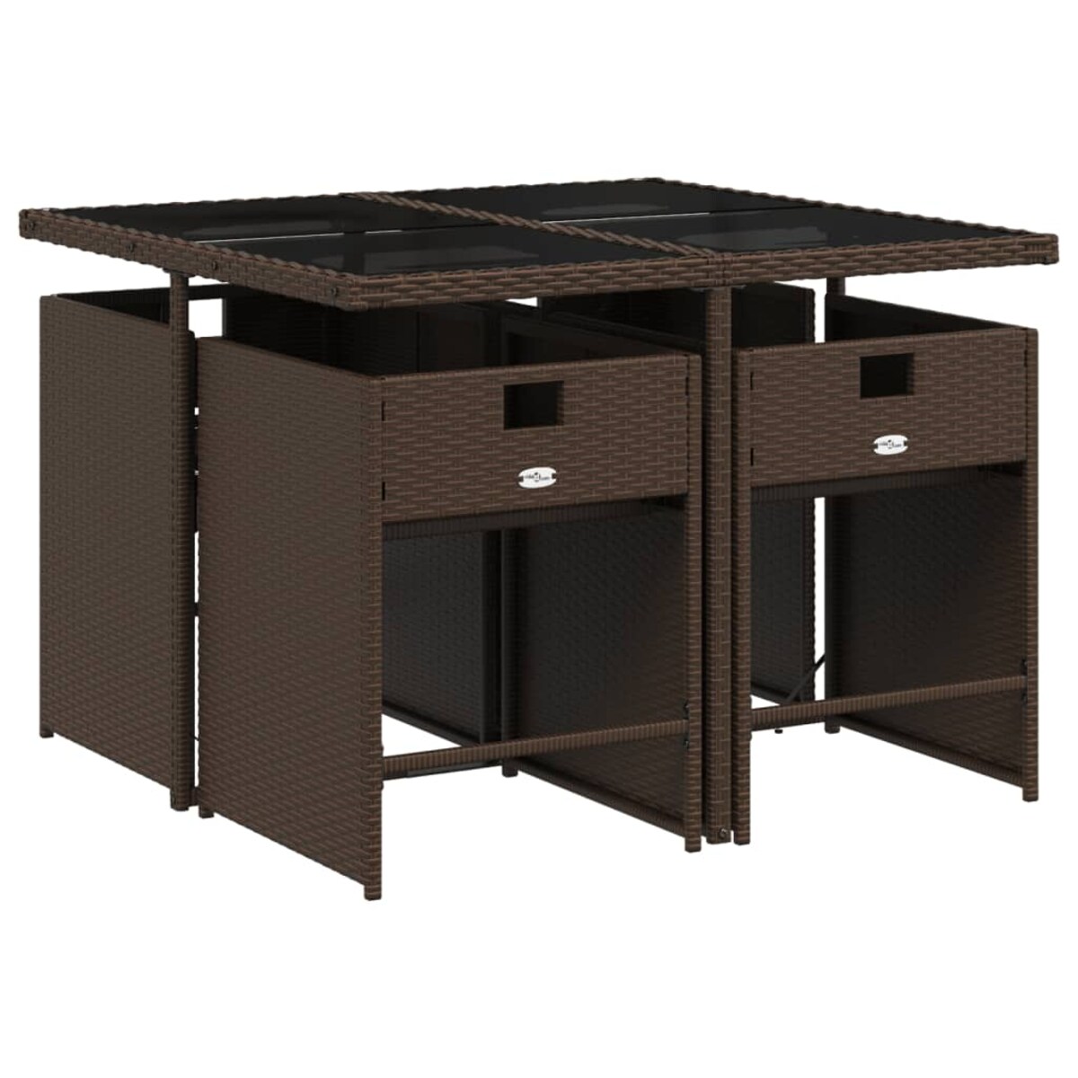 vidaXL 5-cz. zestaw mebli ogrodowych z poduszkami, brązowy, polirattan