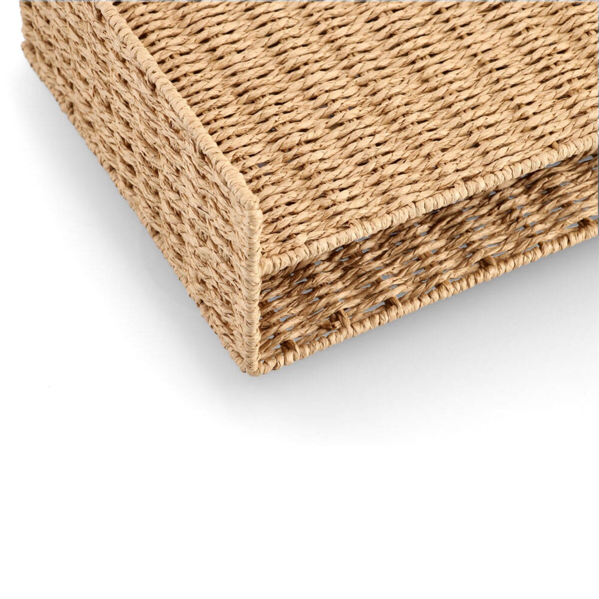 Piętrowa tacka na dokumenty z papierowej plecionki, 32 x 24 x 11,5 cm