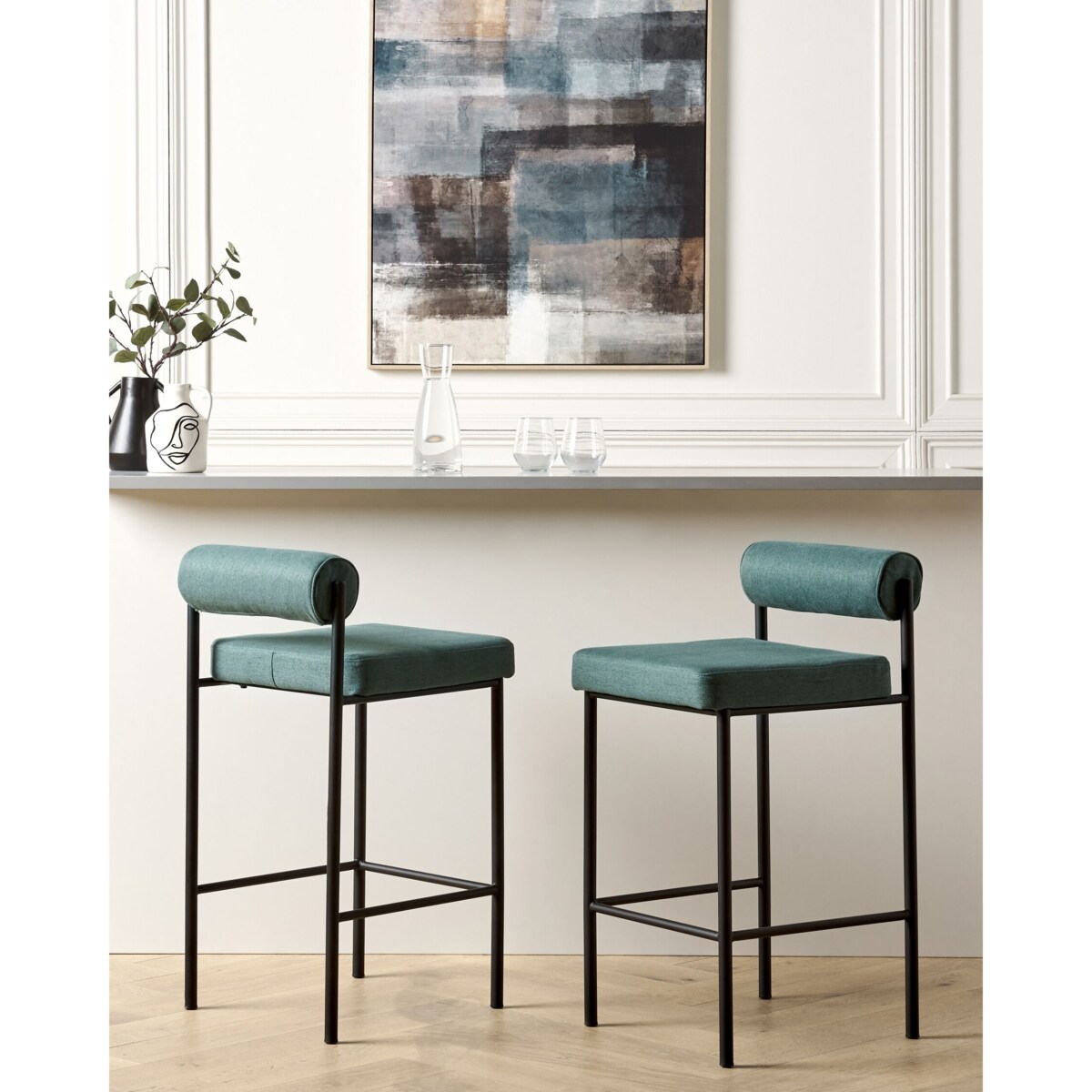 Zestaw 2 krzeseł barowych lazurowy AMAYA