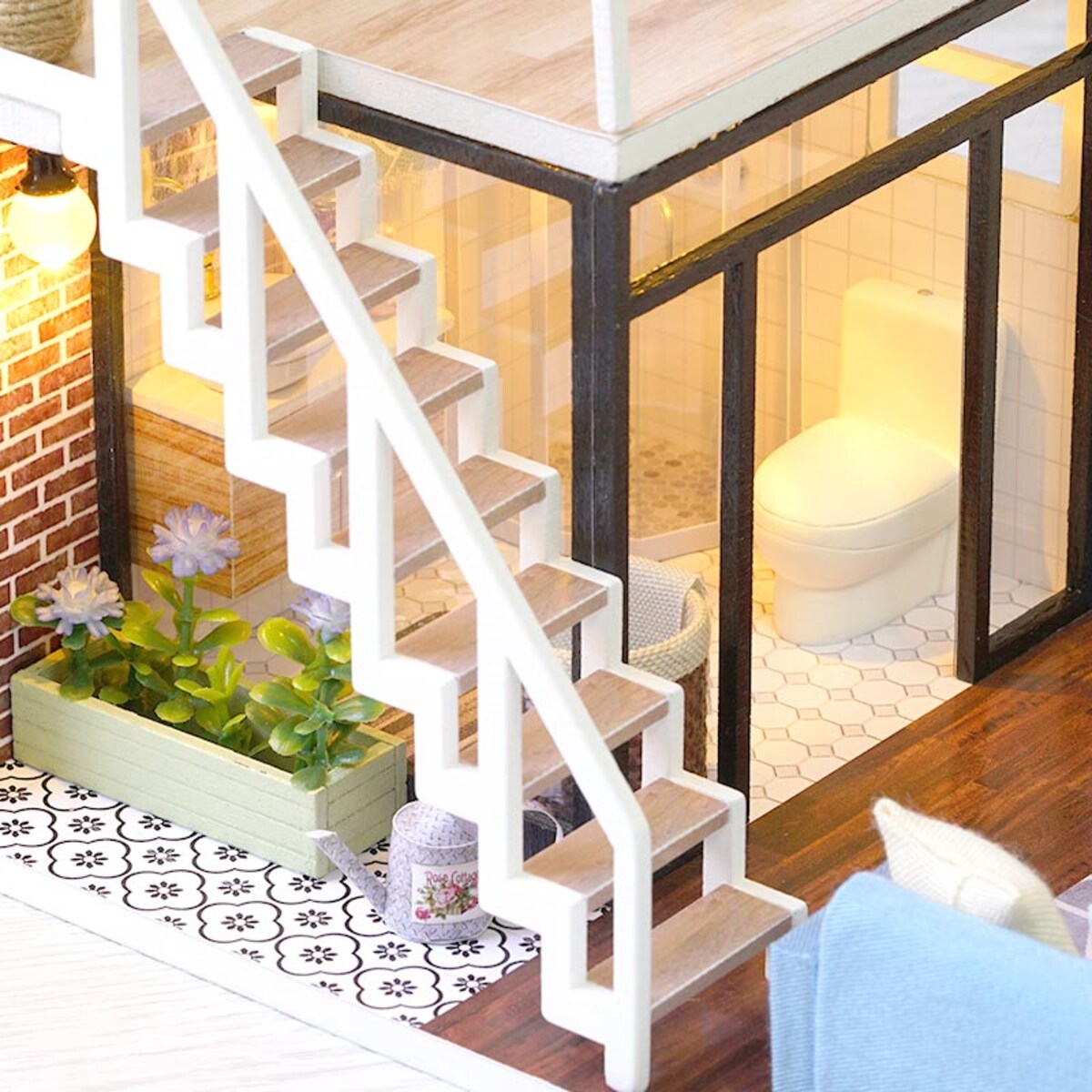 Miniaturowy domek - Niebieski loft