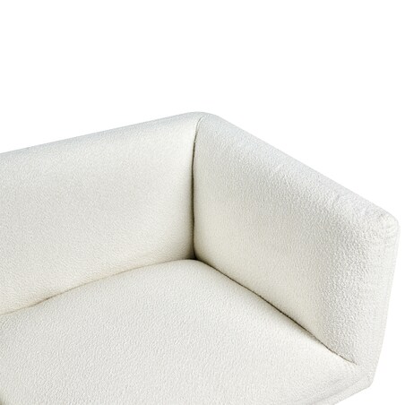 Sofa dla 2 osób VORGOD Boucle Złamana biel