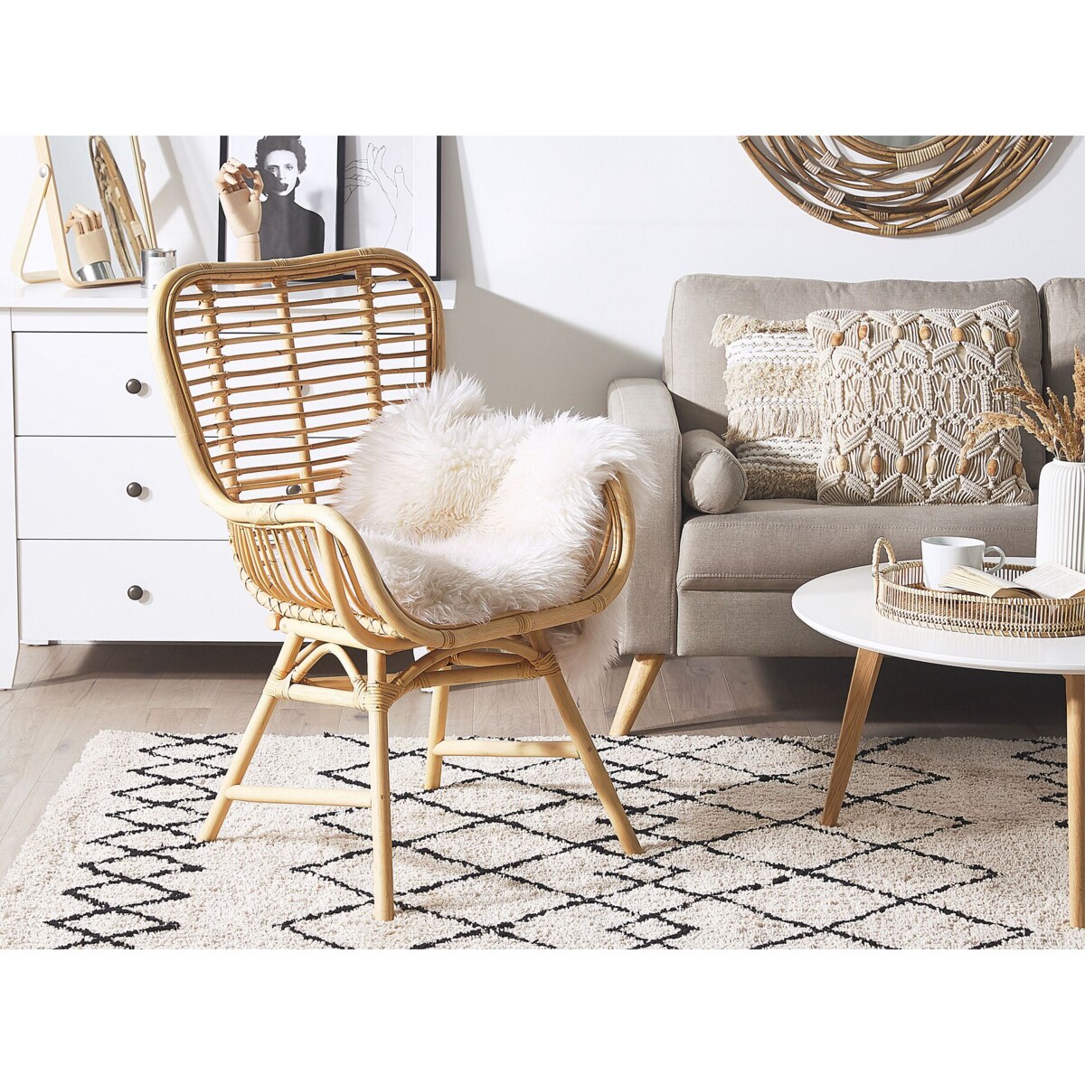 Krzesło rattanowe naturalne TOGO