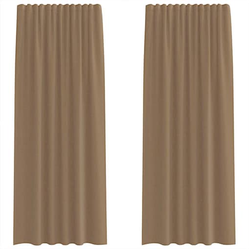 vidaXL Zasłony woalowe z kieszeniami na drążek 2 szt. Jasnobrązowe