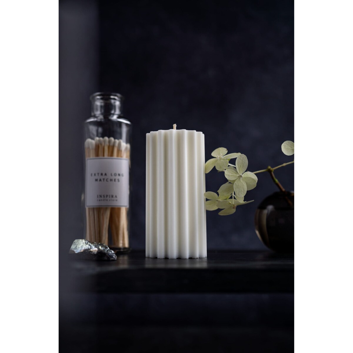 Świeca sojowa geometryczna Lines, 160 g, INSPIRA