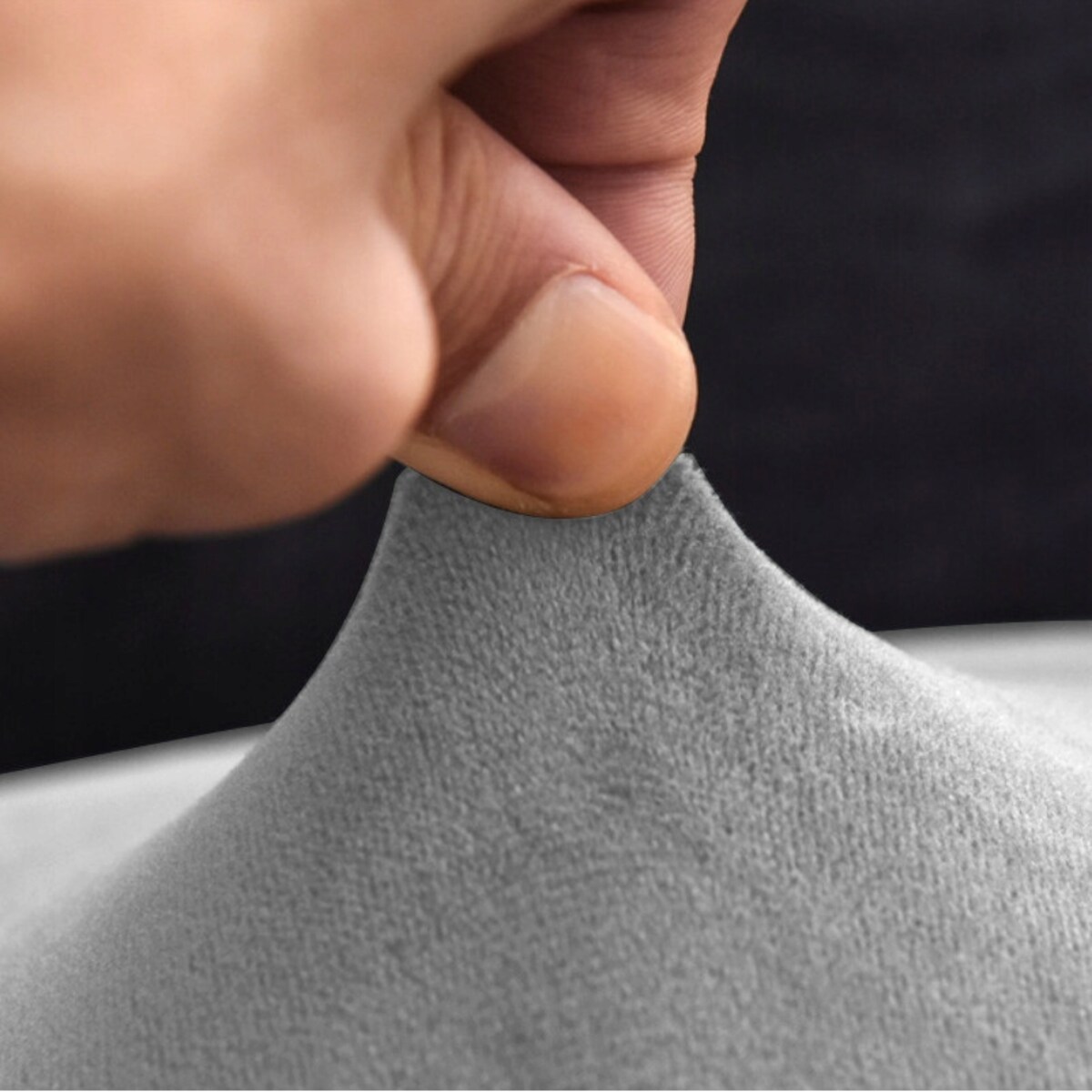 POKROWIEC NA SIEDZISKO 40x40cm JASNY SZARY WELUR ELASTYCZNY [26S]