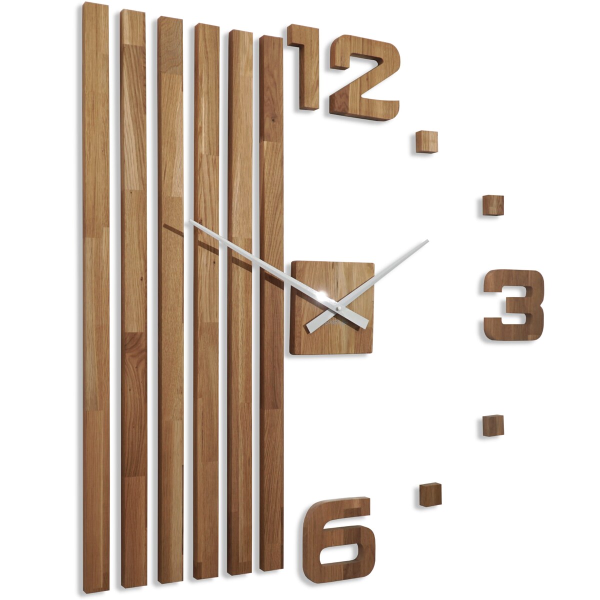 Drewniany zegar ścienny dębowy LAMELE 100cm