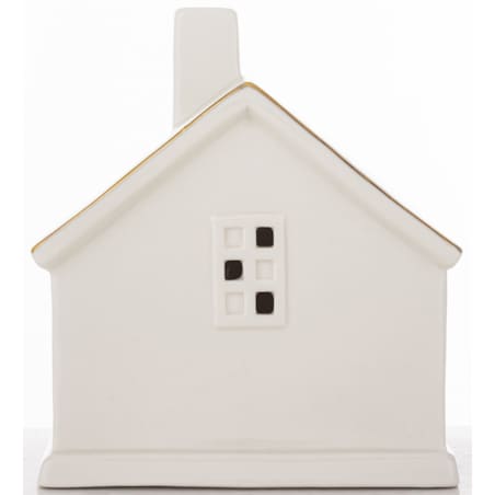 Ceramiczny biały domek LED 13x11,5 cm ADANI - III