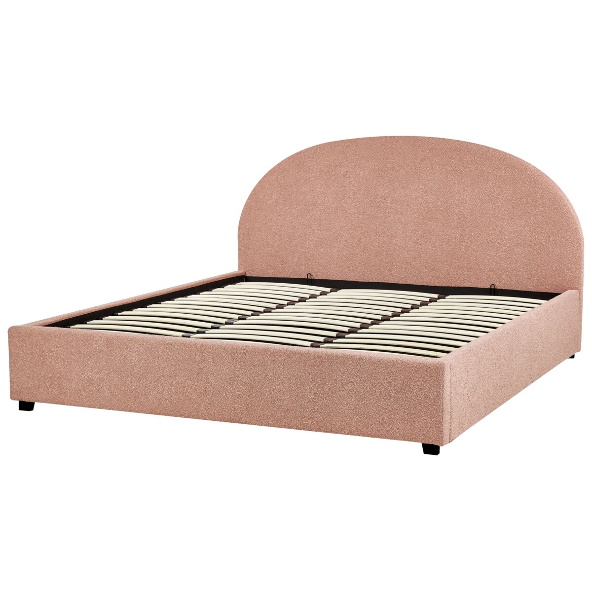 Łóżko z pojemnikiem Boucle VAUCLUSE 180 x 200 cm Pastelowy róż