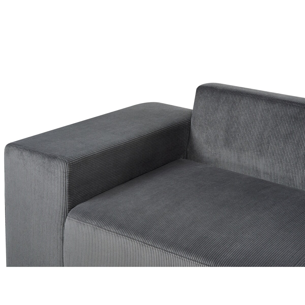 Narożnik prawostronny rozkładany z pojemnikiem sztruksowy ciemnoszary LUSPA