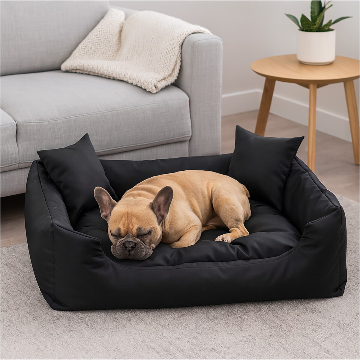 Legowisko Dla Psa Wodoodporne Posłanie Kanapa Sofa 115X95 Cm Czarne