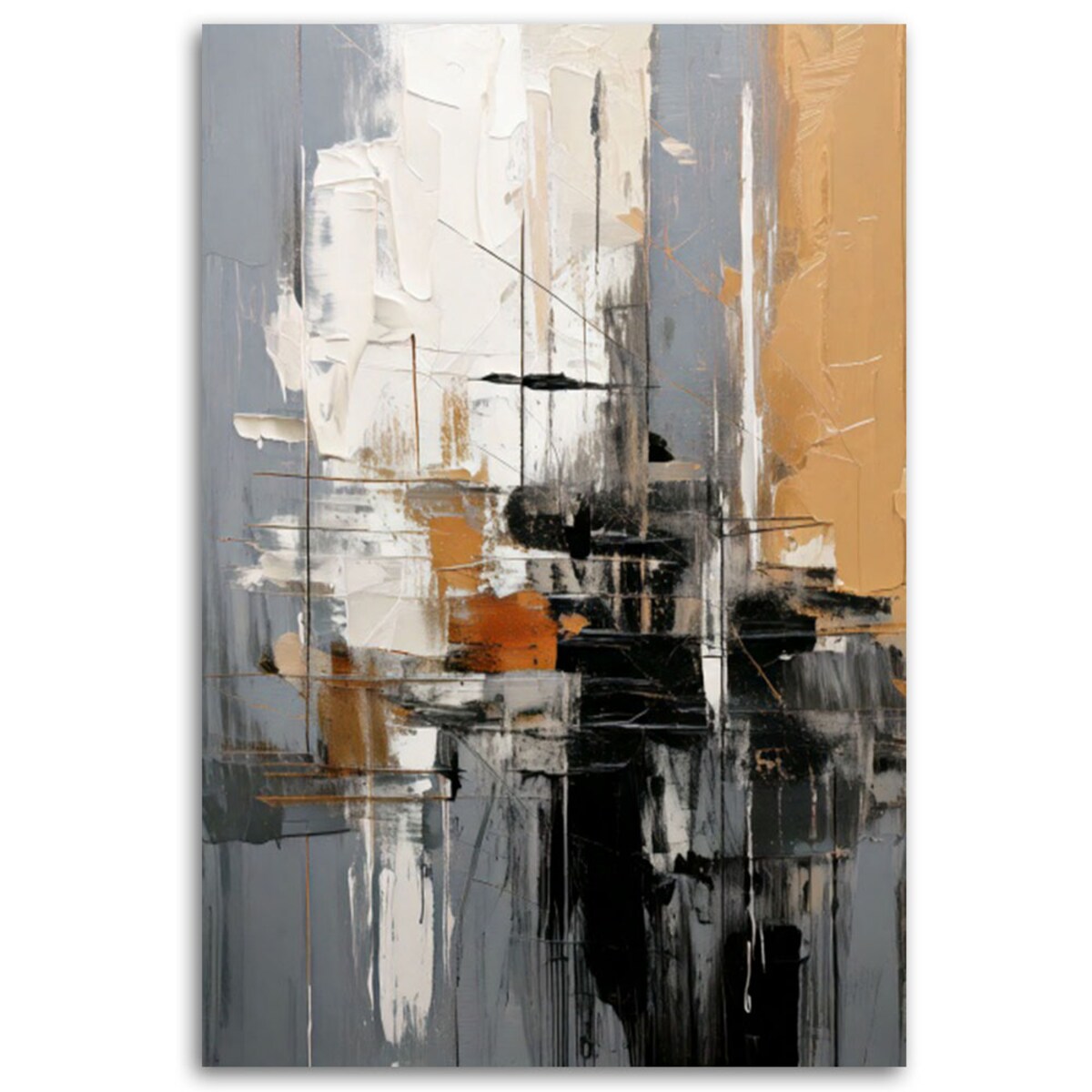 Feeby Obraz nowoczesny, Abstrakcja Nowoczesna Trójkolorowa 40x60