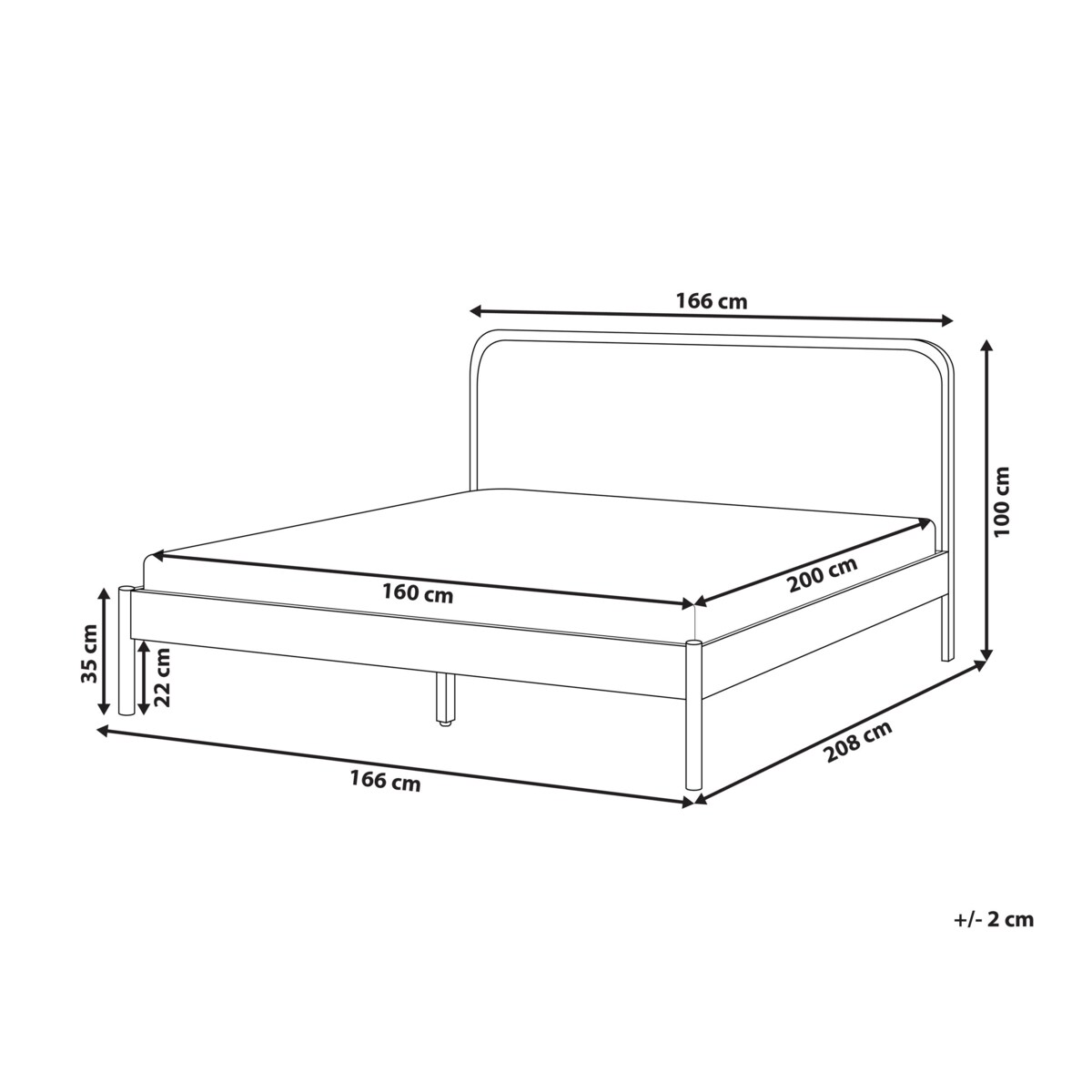 Łóżko Drewno sosnowe DOSCHES 160 x 200 cm Jasnobrązowy
