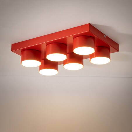 Lampa sufitowa BRIX RED 11294 TK Lighting czerwona nowoczesna LED