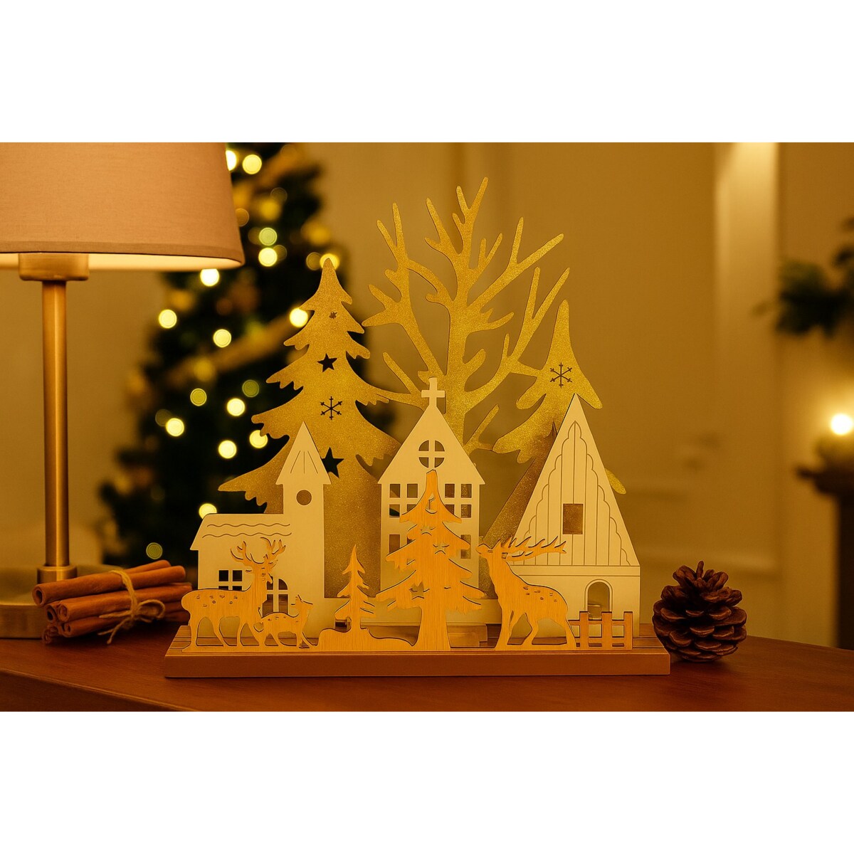 Świąteczna lampa stołowa LED,20 cm