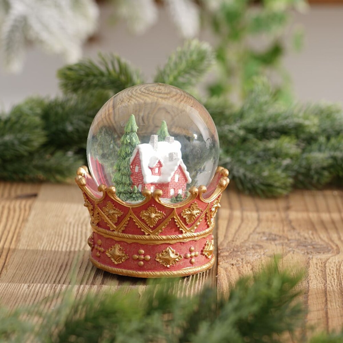 VILLA ITALIA Szklana kula świąteczna z pozytywką wysokość 14 cm HOLY TIME