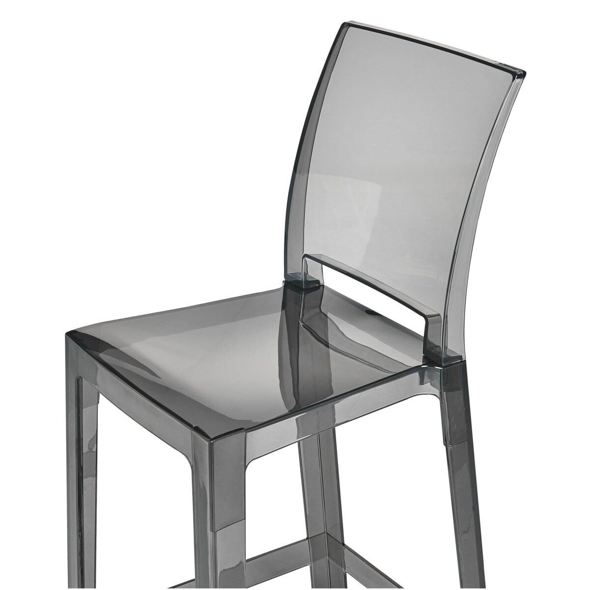 Zestaw 2 krzeseł barowych przezroczysty czarny WELLINGTON